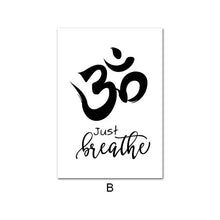 Load image into Gallery viewer, Spiritual Meditation Abstract Poster Hamasa Hand Lotus Black White Canvas Print Yoga Wall Art Picture Painting Modern Home Decor