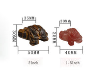 Load image into Gallery viewer, Chinese Natural Crystal Semi-precious Stone Turtle Carving Small Animal Powder Crystal Jade Crafts Feng Shui Ornaments