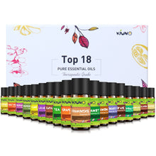 Load image into Gallery viewer, KIUNO 18Pcs/Kit 100% Pure Essential Oils Gift Set Humidifier Massage Orange Peppermint Tee Tree Lavender Lemon Olis 8ML