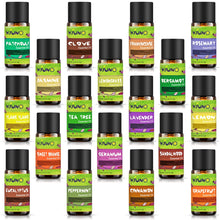 Load image into Gallery viewer, KIUNO 18Pcs/Kit 100% Pure Essential Oils Gift Set Humidifier Massage Orange Peppermint Tee Tree Lavender Lemon Olis 8ML