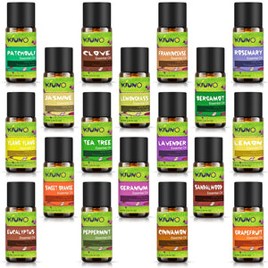 KIUNO 18Pcs/Kit 100% Pure Essential Oils Gift Set Humidifier Massage Orange Peppermint Tee Tree Lavender Lemon Olis 8ML