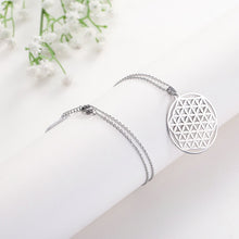 Load image into Gallery viewer, Lemegeton Flower of Life Mandala Runes Necklace Buddhist Jewelry Sacred Geometry Women Accessories Stainless Steel Necklace