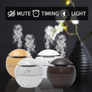 Mini Air Humidifier USB Ultrasonic Aroma Diffuser Wood Grain 7 LED Light  Electric Essential Oil Diffuser For Home Aromatherapy