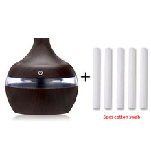 Load image into Gallery viewer, saengQ Electric Humidifier Essential Aroma Oil Diffuser Ultrasonic Wood Grain Air Humidifier USB Mini Mist Maker LED Light For