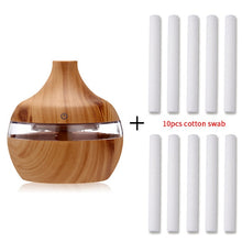 Load image into Gallery viewer, saengQ Electric Humidifier Essential Aroma Oil Diffuser Ultrasonic Wood Grain Air Humidifier USB Mini Mist Maker LED Light For