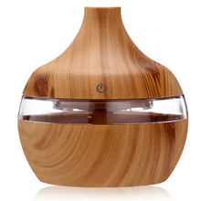 Load image into Gallery viewer, saengQ Electric Humidifier Essential Aroma Oil Diffuser Ultrasonic Wood Grain Air Humidifier USB Mini Mist Maker LED Light For