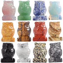 Load image into Gallery viewer, Carved Owl Natural Crystal 1.5 inch Figurine Handmade