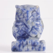 Load image into Gallery viewer, Carved Owl Natural Crystal 1.5 inch Figurine Handmade