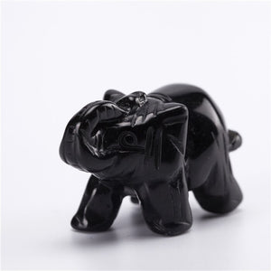 Elephant Natural Crystal carved 1.5 inch Figurine