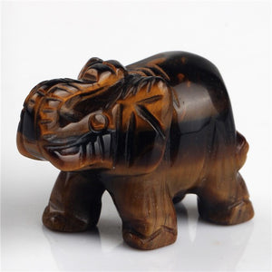 Elephant Natural Crystal carved 1.5 inch Figurine