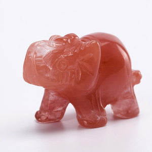 Elephant Natural Crystal carved 1.5 inch Figurine