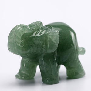 Elephant Natural Crystal carved 1.5 inch Figurine