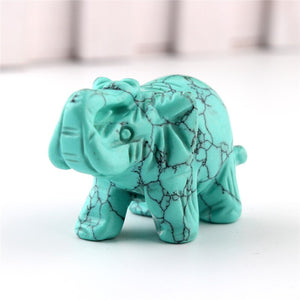 Elephant Natural Crystal carved 1.5 inch Figurine