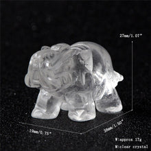 Load image into Gallery viewer, Elephant Natural Crystal carved 1.5 inch Figurine