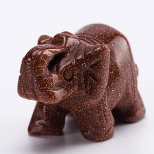 Elephant Natural Crystal carved 1.5 inch Figurine