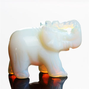 Elephant Natural Crystal carved 1.5 inch Figurine