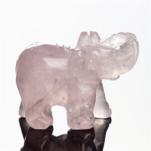 Elephant Natural Crystal carved 1.5 inch Figurine