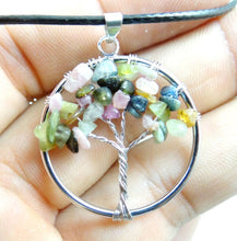 Load image into Gallery viewer, Natural Cyrstal Wisdom Tree Charm