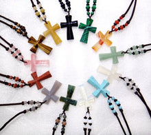 Load image into Gallery viewer, Natural Crystal Cross Pendant