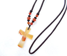 Load image into Gallery viewer, Natural Crystal Cross Pendant