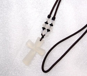 Natural Crystal Cross Pendant