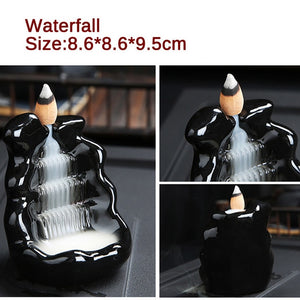 Tower Ceramic Backflow Aromatherapy Incense Burner - 8 Styles