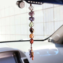 Load image into Gallery viewer, 7 Chakra Tumbled Gemstone Tassel Spiritual Meditation Hanging Window Feng Shui Ornament Natural Stones Car Home Decor