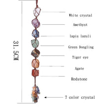 Load image into Gallery viewer, 7 Chakra Tumbled Gemstone Tassel Spiritual Meditation Hanging Window Feng Shui Ornament Natural Stones Car Home Decor