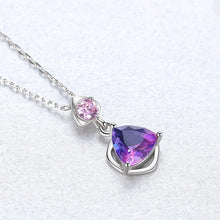 Load image into Gallery viewer, S925 Sterling Silver Delicate Triangle Natural Rainbow Stone Women&#39;s Necklace