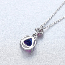 Load image into Gallery viewer, S925 Sterling Silver Delicate Triangle Natural Rainbow Stone Women&#39;s Necklace