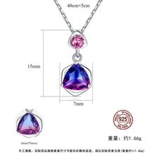 Load image into Gallery viewer, S925 Sterling Silver Delicate Triangle Natural Rainbow Stone Women&#39;s Necklace