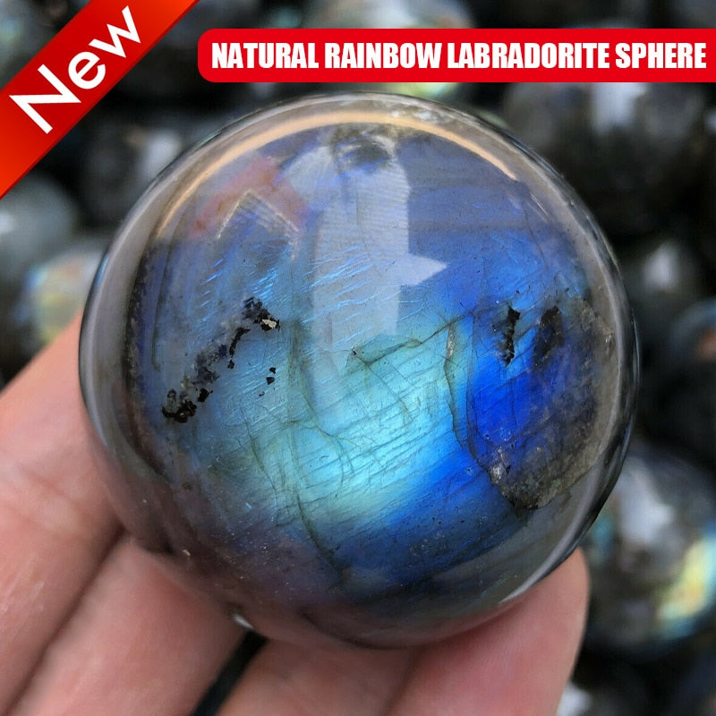 1pc Natural rainbow labradorite sphere 45mm