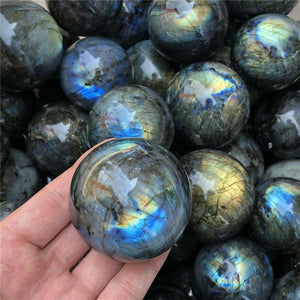 1pc Natural rainbow labradorite sphere 45mm