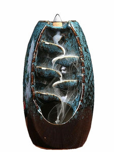 Mountain River Handicraft Incense Holder Ceramic Backflow Waterfall Smoke Incense Burner Censer Holder Mother's Gift Home Decor