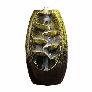 Mountain River Handicraft Incense Holder Ceramic Backflow Waterfall Smoke Incense Burner Censer Holder Mother's Gift Home Decor