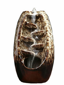 Mountain River Handicraft Incense Holder Ceramic Backflow Waterfall Smoke Incense Burner Censer Holder Mother's Gift Home Decor