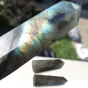 2pcs/Bag Labradorite Natural Fluorite Dream Crystal Wand