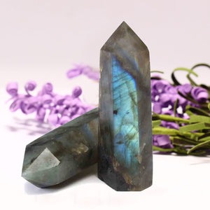 2pcs/Bag Labradorite Natural Fluorite Dream Crystal Wand