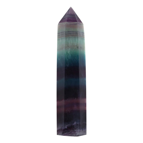 Single Pointed Colorful Fluorite Crystal