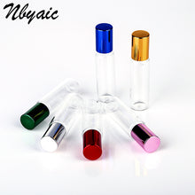 Load image into Gallery viewer, 6pcs Clear Glass Essential Oil Roller Bottles with Glass Roller Balls Aromatherapy Perfumes Lip Balms Roll On Bottles 5ml 10ml