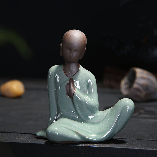 Mini Buddha Statues Tathagata India Yoga Mandala Sculptures Ceramic Tea Ceremony Ornaments Gift Home Decor Monk Figurine