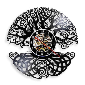 Vinyl Record Tree of Life Sacred Geometry Clock - with or without LED Night Light