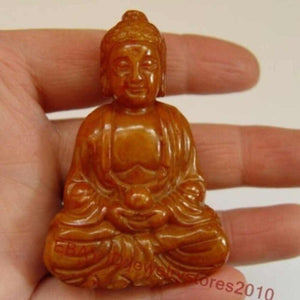 charming GREEN JADE PENDANT Handwork CARVED BUDDHA hand-carved STATUE SPIRITUAL BELIEF FIGURINES COLLECTABLE