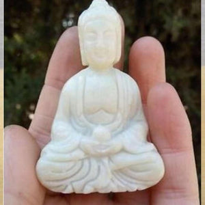 charming GREEN JADE PENDANT Handwork CARVED BUDDHA hand-carved STATUE SPIRITUAL BELIEF FIGURINES COLLECTABLE