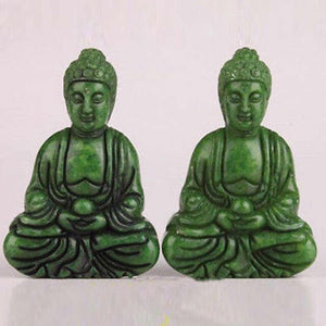 charming GREEN JADE PENDANT Handwork CARVED BUDDHA hand-carved STATUE SPIRITUAL BELIEF FIGURINES COLLECTABLE