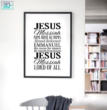 Load image into Gallery viewer, Black and White &quot;Jesus&quot; Canvas Wall Hanging - Framed or Unframed, Assorted Sizes