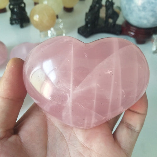 Natural Rose Quartz Heart - Approx 180-200g