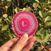 Load image into Gallery viewer, Beautiful Polished red agate Fossil Crystal Slice Madagascar