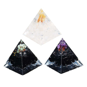 55 x 55 x 65mm Gathering Fortune Orgonite Pyramid  - 3 Styles