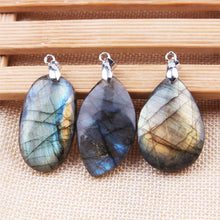 Load image into Gallery viewer, Natural irregular crystal Pendants - Labradorite, Moonstone or Sunstone Necklace